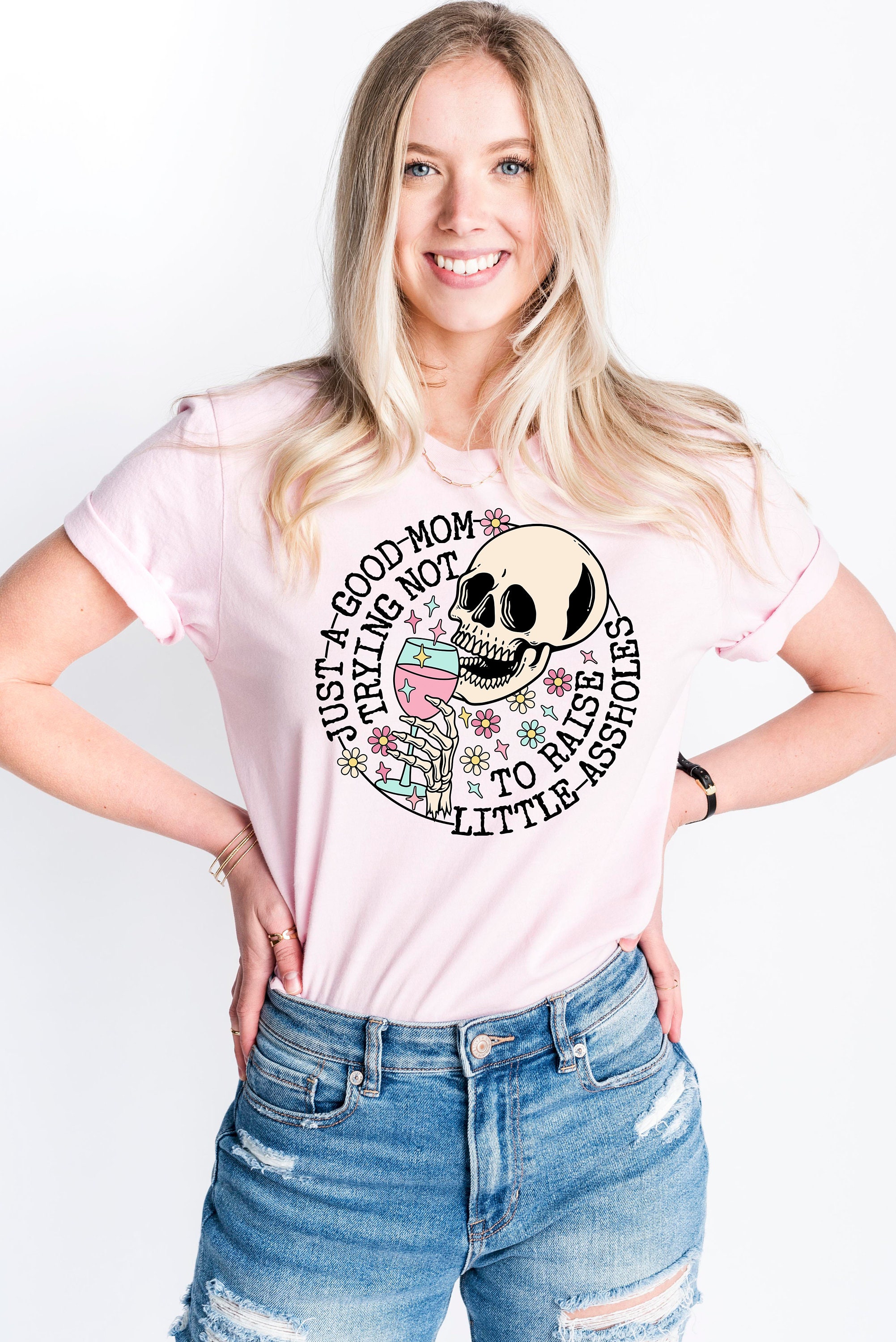 funny mom shirt just a good mom trying not to raise little assholes skull sweatshirt for mothers day and mom life humor 2ka6q scaled