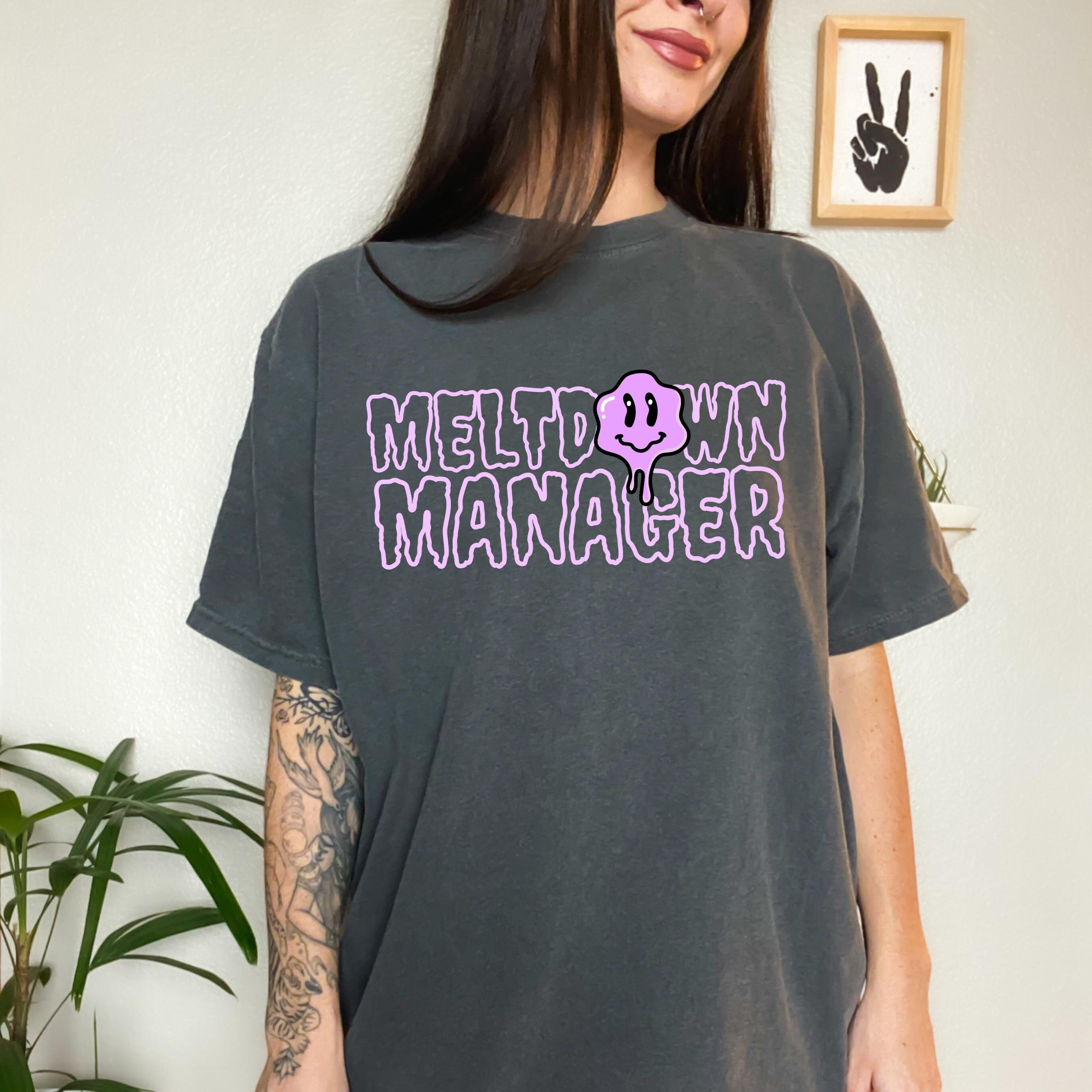 funny mom shirt meltdown manager tee for women trendy mama t shirt ideal for toddler moms and mothers day gifts 7ptss