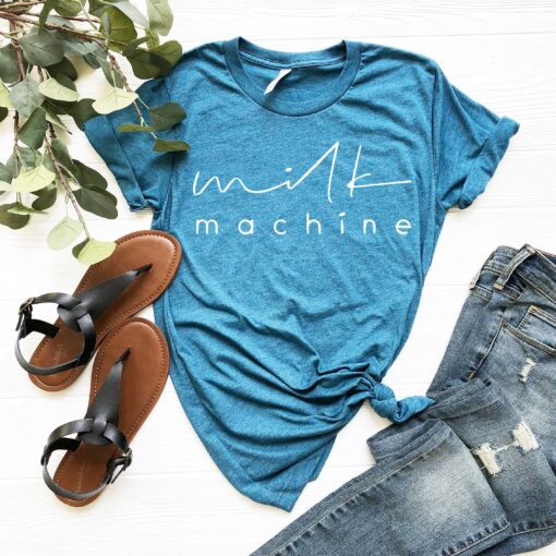 funny mom shirt milk machine tee for new moms promoted to mommy perfect for mothers day gifts and mom life outfits t3f1h