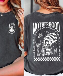 funny mom shirt motherhood rocks skeleton design best mom ever t shirt for mothers day unique rocker mom gift piuos