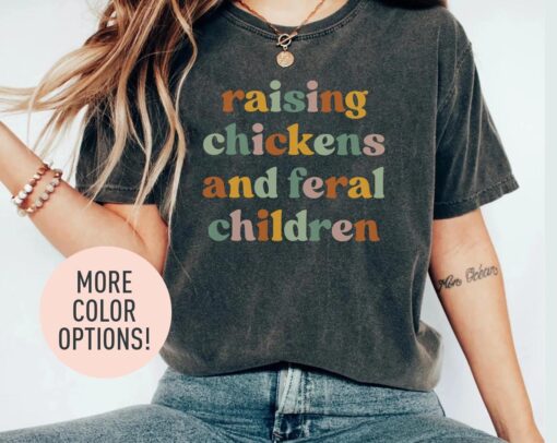 funny mom shirt raising chickens and kids for farmer moms unique mothers day gift cute mom life t shirt 3jrhs