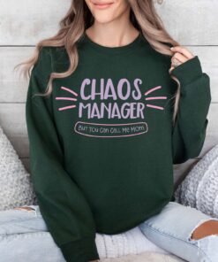 funny mom sweatshirt chaos manager shirt for mothers day retro mama gift from daughter or son lzktc