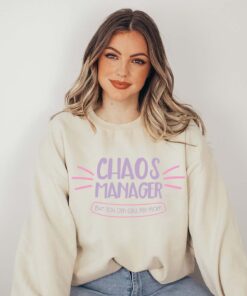 funny mom sweatshirt chaos manager shirt for mothers day retro mama gift from daughter or son vz56y