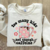 funny mom sweatshirt for caffeine lovers too many kids not enough coffee shirt best mom life apparel kzple