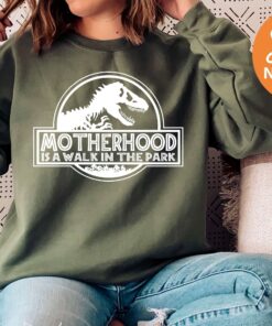 funny mom sweatshirt motherhood is a walk in the park cute mom life hoodie personalized gifts for new moms s6041