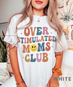 funny mom t shirt overstimulated moms club cute retro shirt trendy mom life tee for mothers day gifts tuqjb