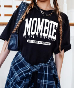 funny mombie graphic tee for women vintage mom life shirt halloween retro punk style e3dkv