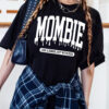 Funny Mombie Graphic Tee for Women Vintage Mom Life Shirt Halloween Retro Punk Style