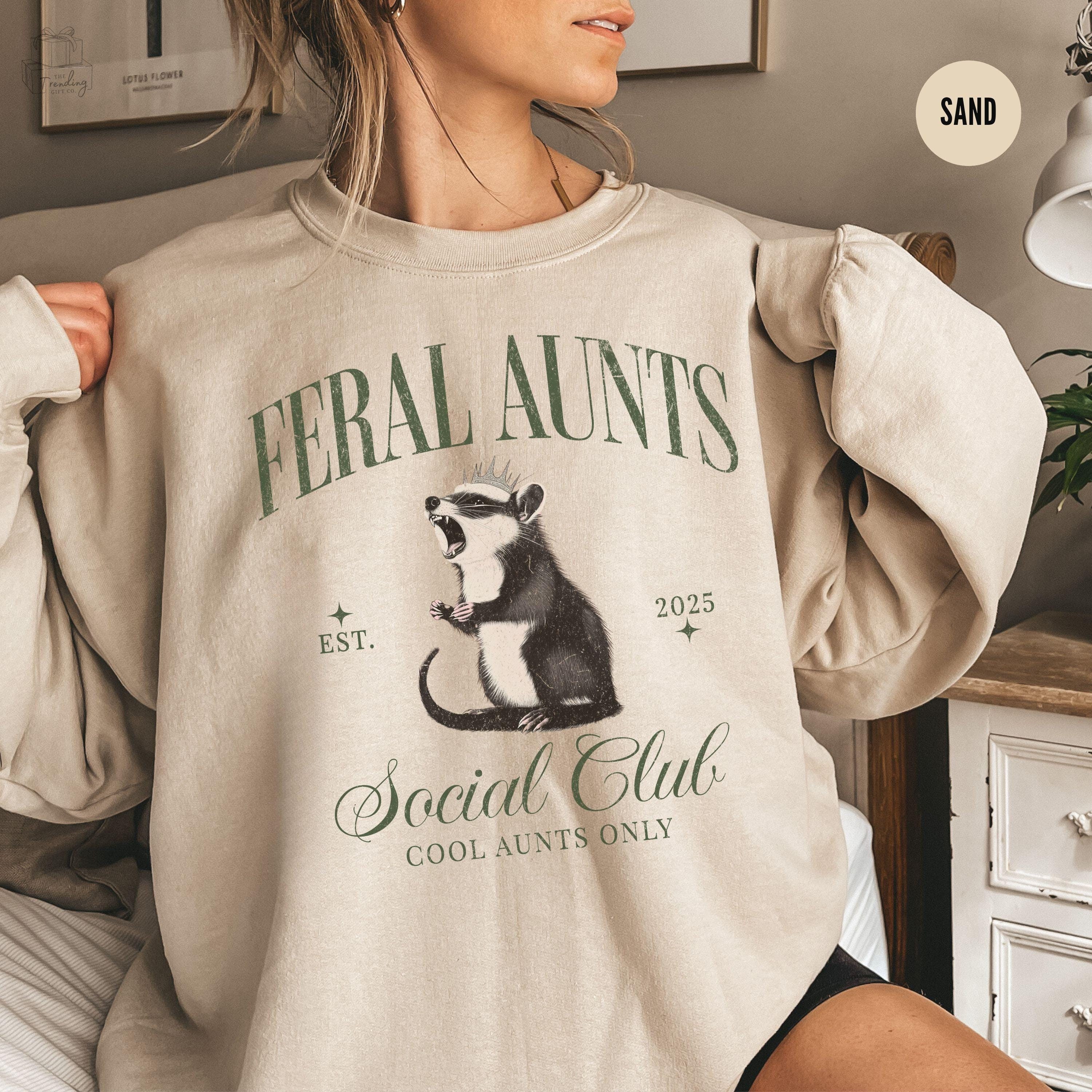 funny opossum sweatshirt for aunts vintage cool aunt club pregnancy reveal shirt unique gift for aunt dipwh