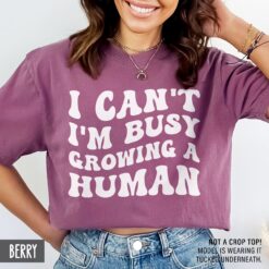 funny pregnancy announcement shirt for new moms busy growing a human ideal for mothers day baby reveal and pregnancy reveal bkrmn