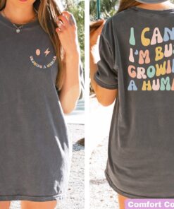 funny pregnancy shirt i cant im busy growing a human cute mom life t shirt for baby shower reveal and mothers day qoooa