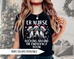 funny raccoon nurse christmas shirt for er nurses emergency department holiday t shirt unique gift for nurses 03jpj