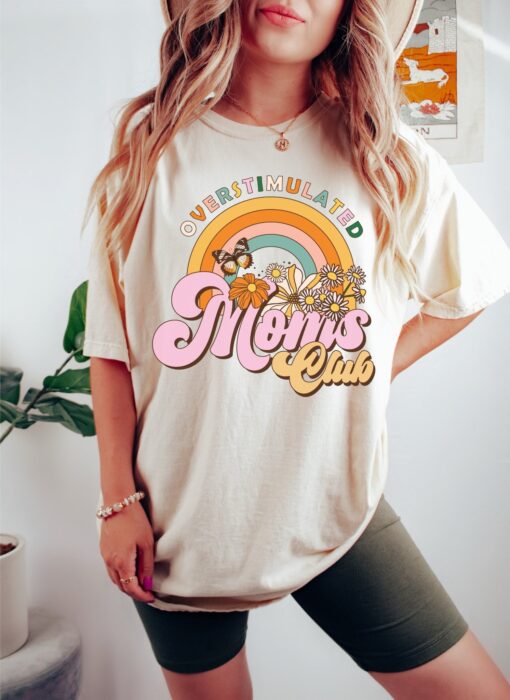 funny retro mom shirt overstimulated moms club cute t shirt for mothers day gifts best mom ever shirt ujftt