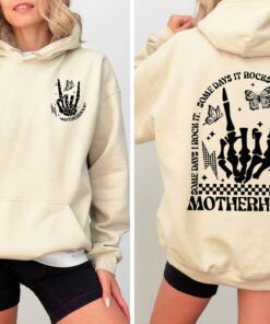 funny rocking motherhood skeleton hoodie for moms trendy mom life apparel unique mothers day gift idea gzjqb