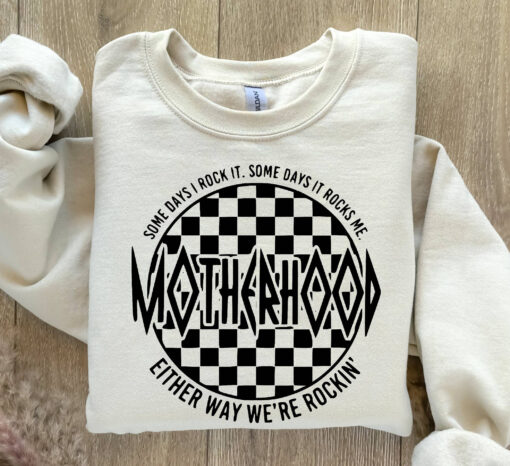 funny rocking motherhood sweatshirt with skeleton design trendy front and back graphic mom life apparel for mothers day