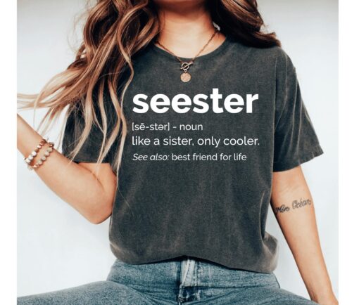 funny sister shirt for best sister gift big and little sister t shirt bff auntie shirt with humorous saying kwza6