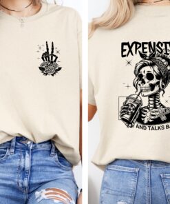 funny skeleton shirt for mom talks back expensive difficult humor t shirt unique gift for her couples and friends bqyvy