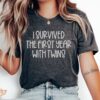 Funny Twin Mom Shirt I Survived The First Year With Twins Matching Family T-shirts Twin Mama Tee for Twin Birthdays 2 funny twin mom shirt i survived the first year with twins matching family t shirts twin mama tee for twin birthdays 5bbsa