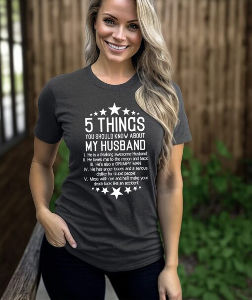 funny wife shirt 5 things you should know about my husband tee best wife shirt unique gift for wife nitia