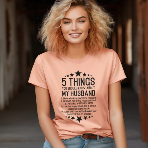 funny wife shirt 5 things you should know about my husband tee best wife shirt unique gift for wife rfgl4