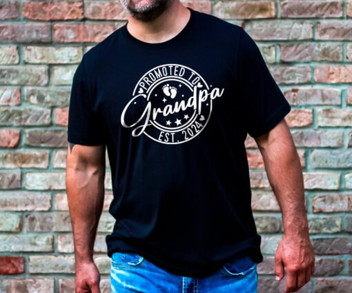 future grandpa shirt est 2024 for pregnancy reveal baby announcement tee promoted to grandpa gift yn5id