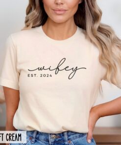 future wifey shirt est 2023 cute bridal shower gift for bride personalized wife t shirt wedding celebration jduph