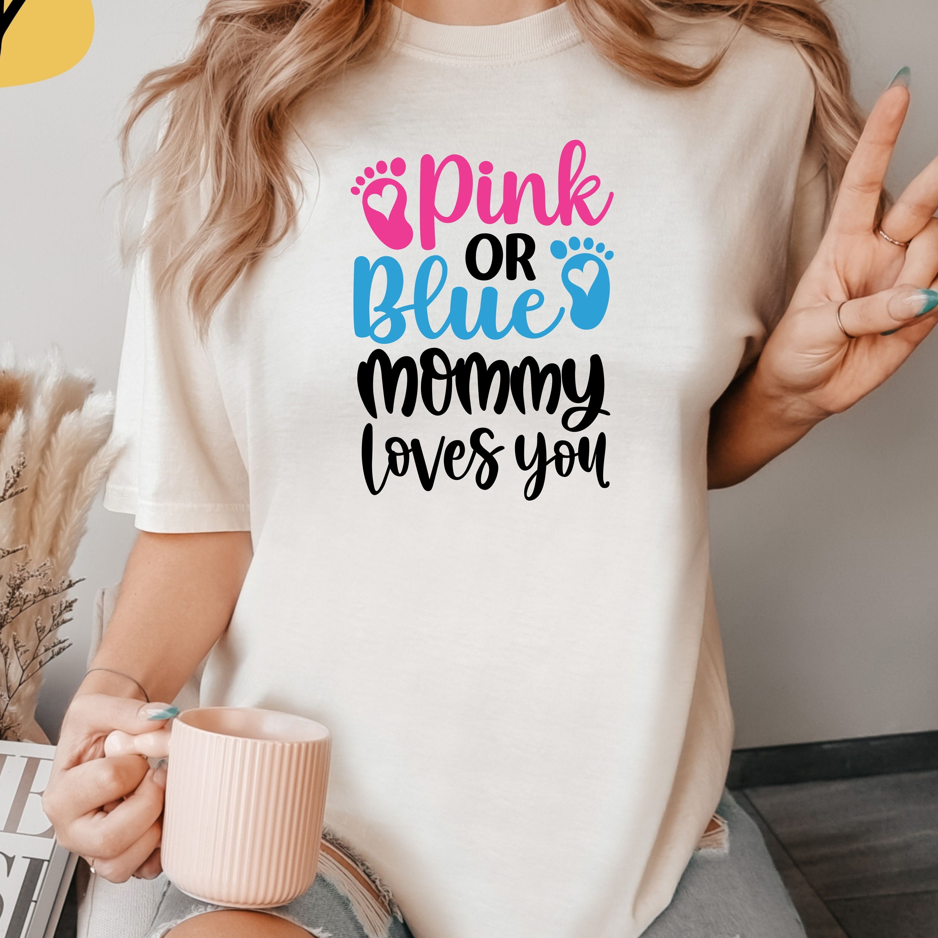 gender reveal party t shirt for new moms pink or blue mommy loves you shirt boys or girls gender learning tee rkn8e scaled