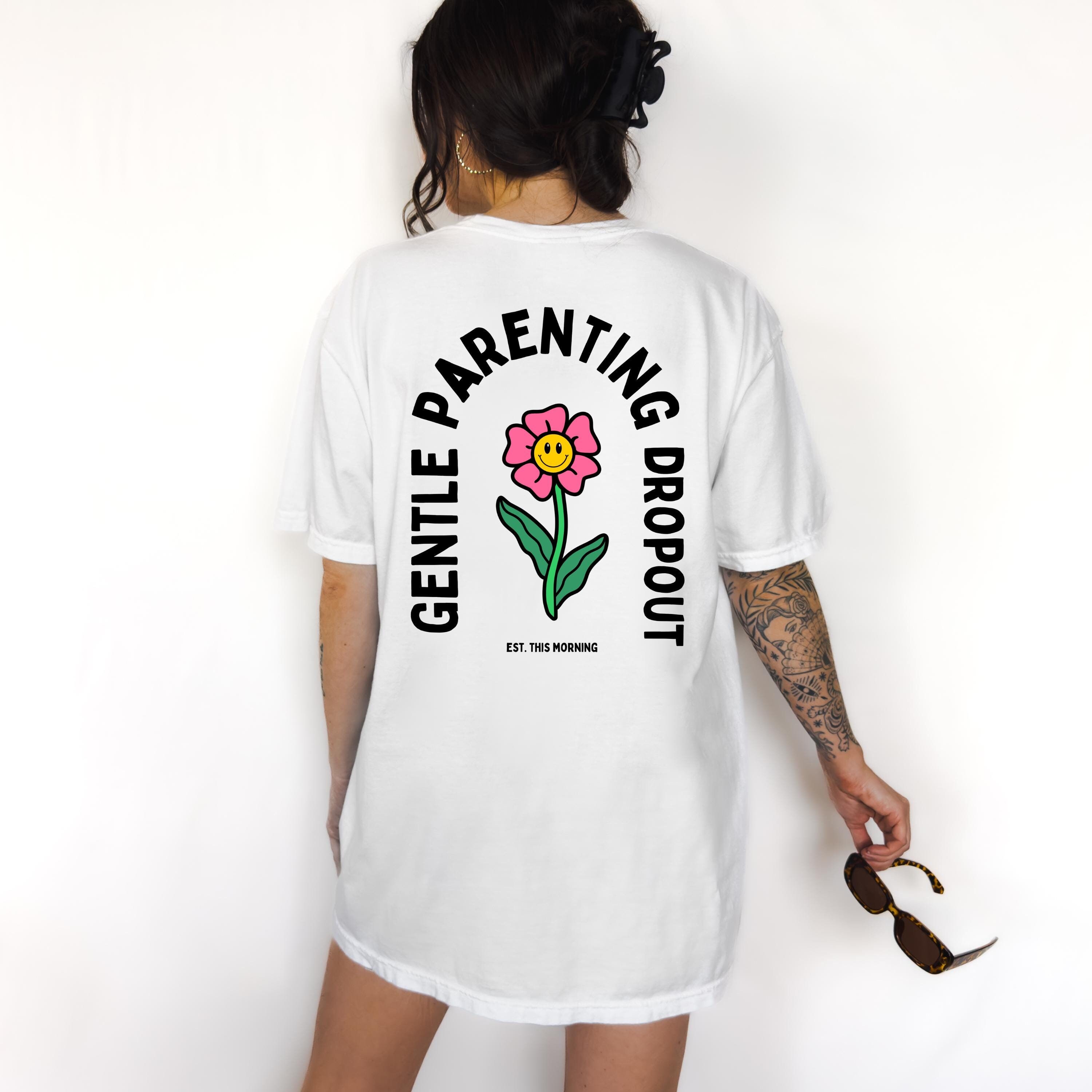 gentle parenting dropout graphic tee for women moms funny retro cute trendy mom life shirt ttigj