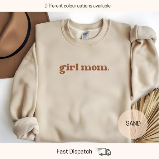 girl mom sweatshirt cute minimalist crewneck best mom life shirt trendy mama apparel for mothers day gifts 6kw56