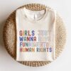 girls just wanna have human rights shirt for women feminist vintage tee womens rights retro style njxhy