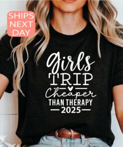 girls trip shirt cheaper than therapy funny vacation tee for women sassy girls 2025 strong girl t shirt wl8hi