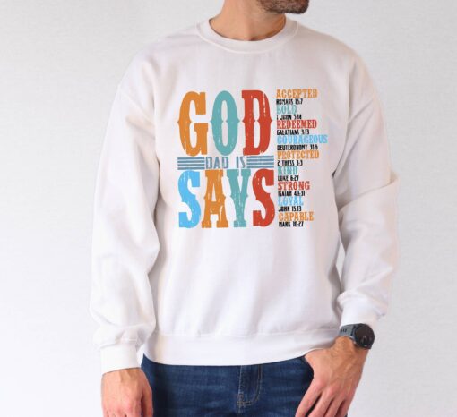 god says dad is protected sweatshirt christian dad apparel with bible verses retro quotes for fathers day gifts 262mp