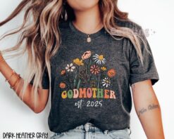 godmother proposal shirt wildflowers est 2025 best godparent shirt mothers day gift baptism gift for aunt 92eck