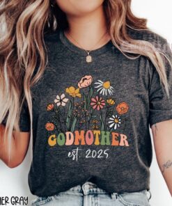 godmother proposal shirt wildflowers est 2025 best godparent shirt mothers day gift baptism gift for aunt 92eck