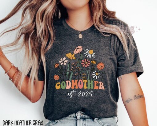 godmother proposal shirt wildflowers est 2025 best godparent shirt mothers day gift baptism gift for aunt 92eck