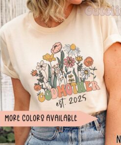 godmother proposal shirt with wildflowers est 2025 best godparent t shirt for mothers day baptism and aunt gifts svrxp