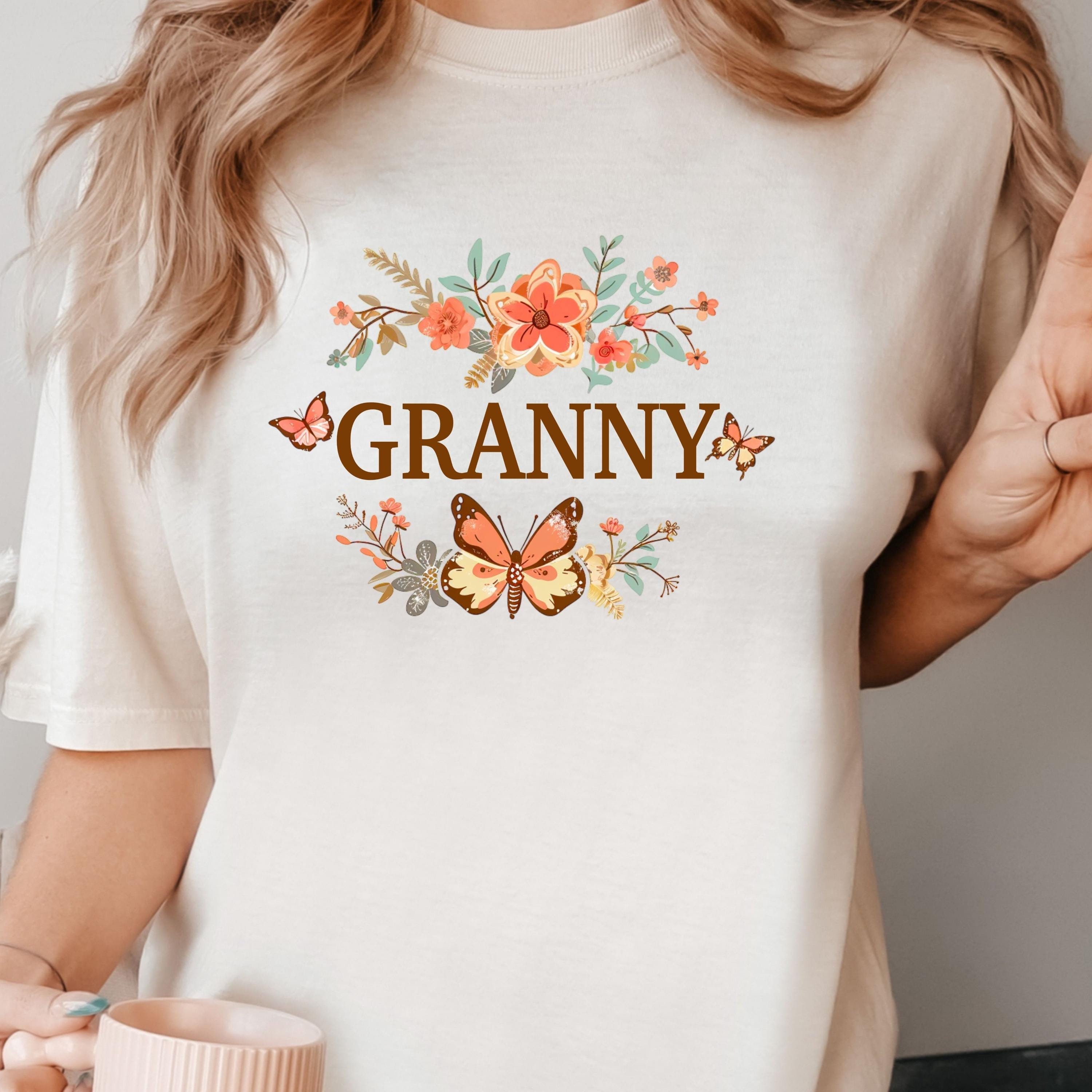 granny shirt with flowers for mothers day cute granny clothing birthday gift from granddaughter to grandmother vjp76