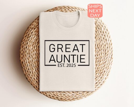 great auntie est 2025 shirt baby announcement tee best aunt shirts promoted to auntie unique gift for sister