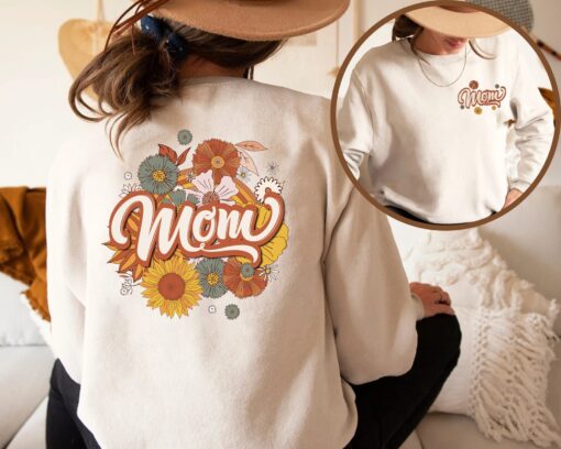 groovy retro floral mom shirt graphic tee for new moms cute flower mom t shirt gift for mothers day b88jm