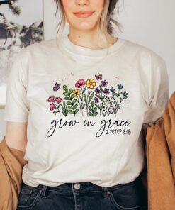 grow in grace mom life shirt with bible verse flower design for mothers day gifts and best mom ever shirts yccaj