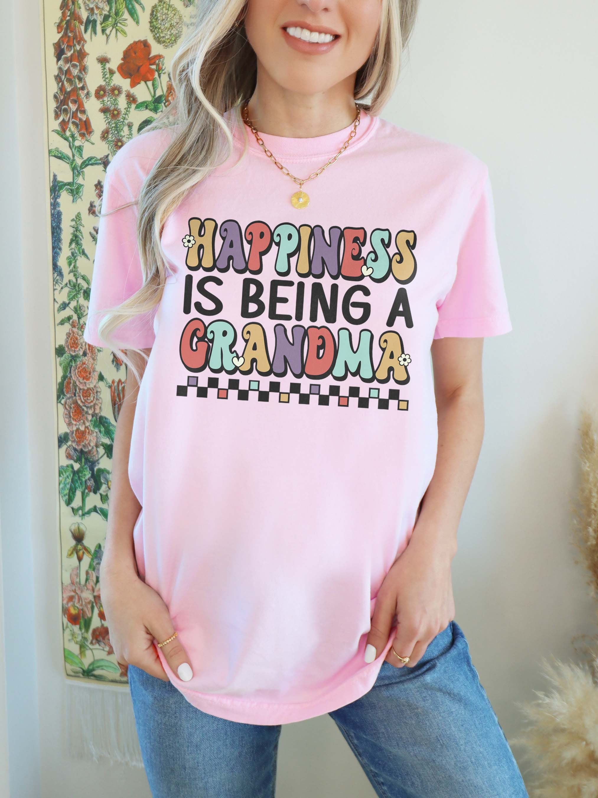 happiness is being a grandma shirt cute grandma t shirt for grandmothers and grandma to be gifts wz70z scaled