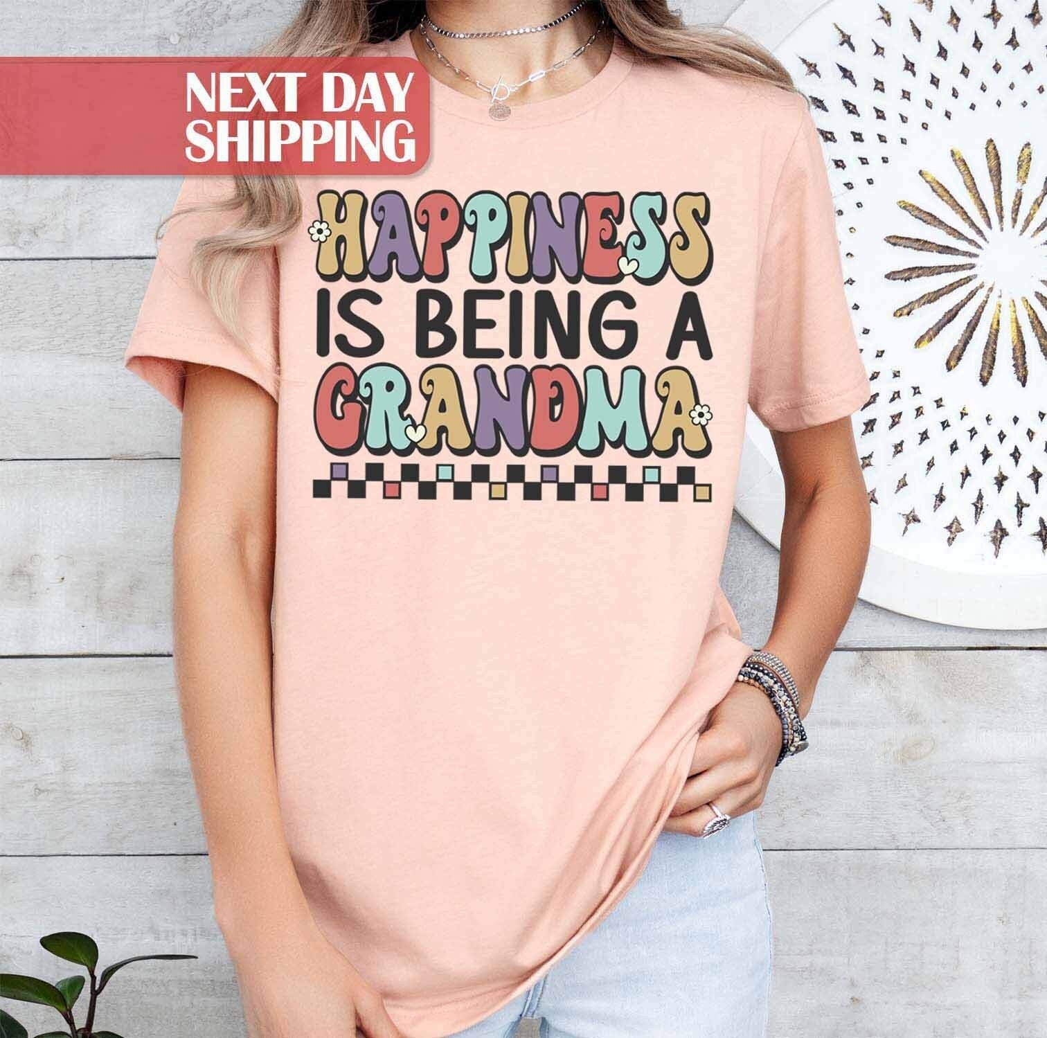 happiness is being a grandma shirt cute new grandma nana t shirt grandmother to be gift for grandmothers inbqw