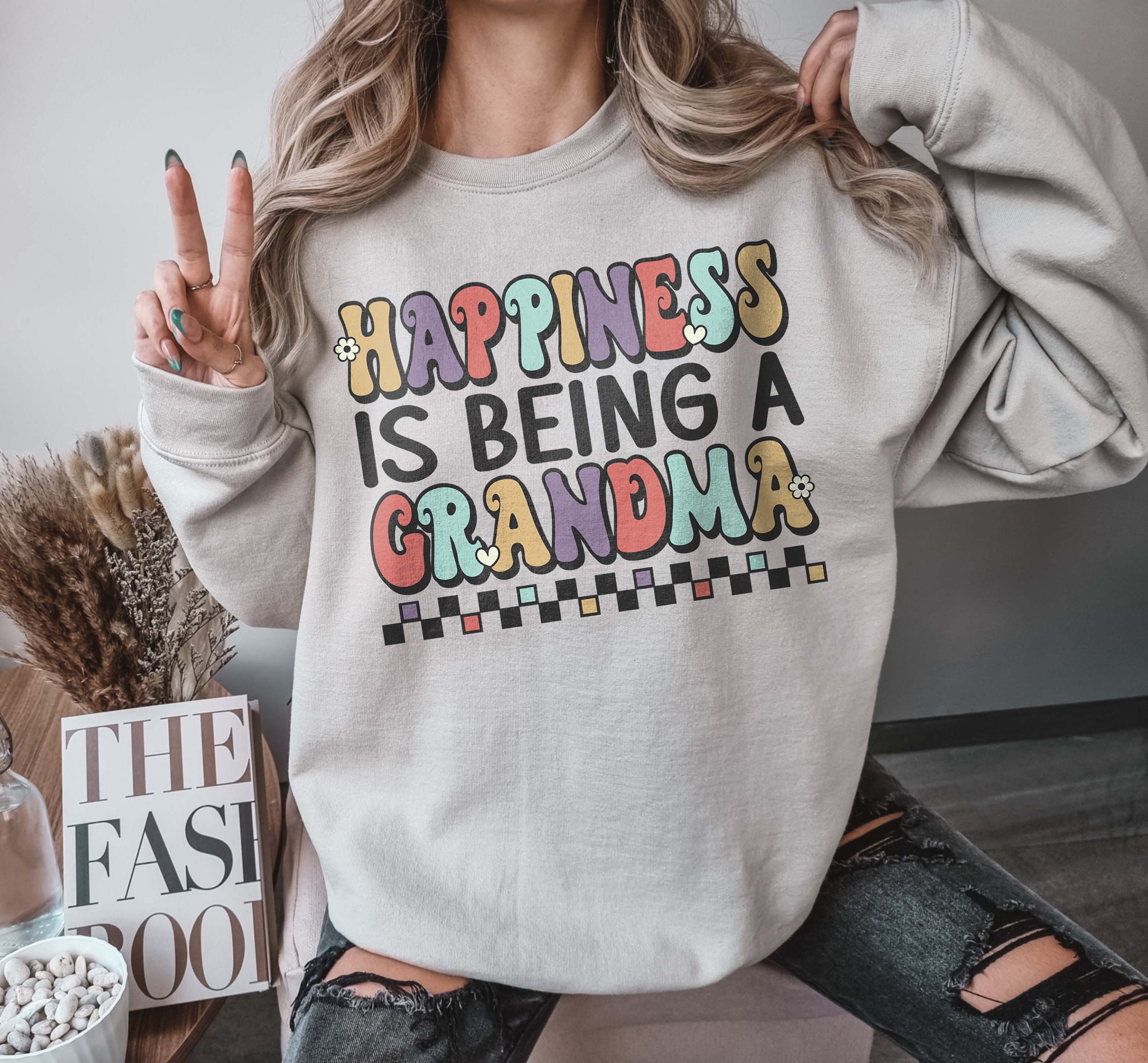 happiness is being a grandma sweatshirt cute grandma crewneck gift for new grandmas nana apparel ikqiw scaled