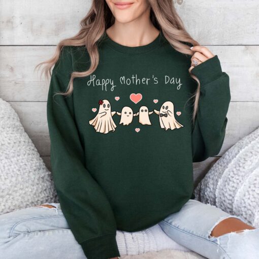 happy mothers day ghost sweatshirt for mom to be cute spooky gift from kids unique mothers day sweater gvlch