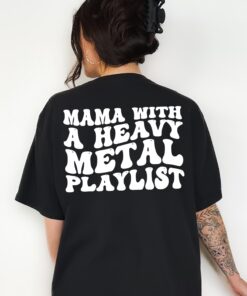 heavy metal mama graphic tee for women vintage retro punk rock t shirt cute mom life apparel with music playlist design c6dkm