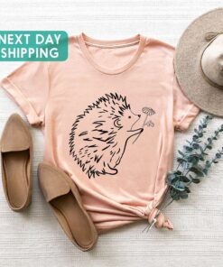 hedgehog and flower shirt for hedgehog lovers animal lover tee unique hedgehog print birthday gift shirt tvtdi