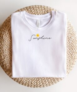 hello sunshine sweatshirt for women minimalist summer t shirt happy beach shirt for women cute summer apparel pcrky