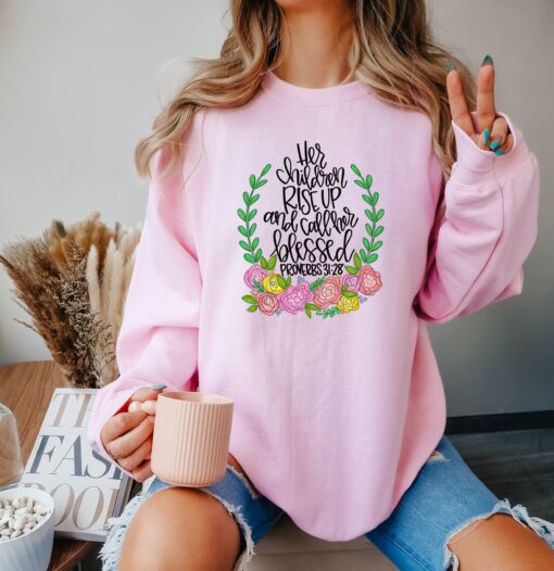 her children rise up and call her blessed shirt christian mom life shirt mothers day gift for best mom ever v12yl scaled