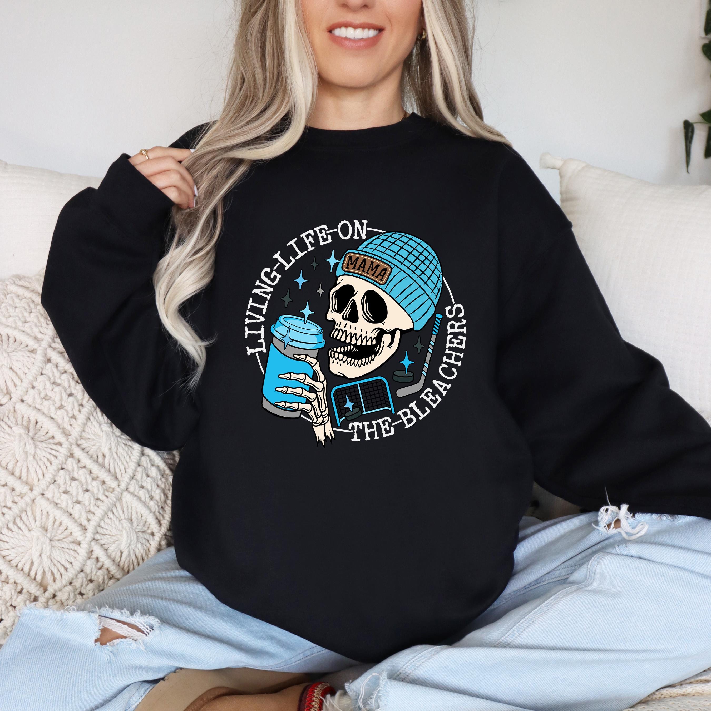 hockey mama shirt living life on the bleachers sports mama tee skull coffee t shirt unique gifts for moms ilfcy scaled