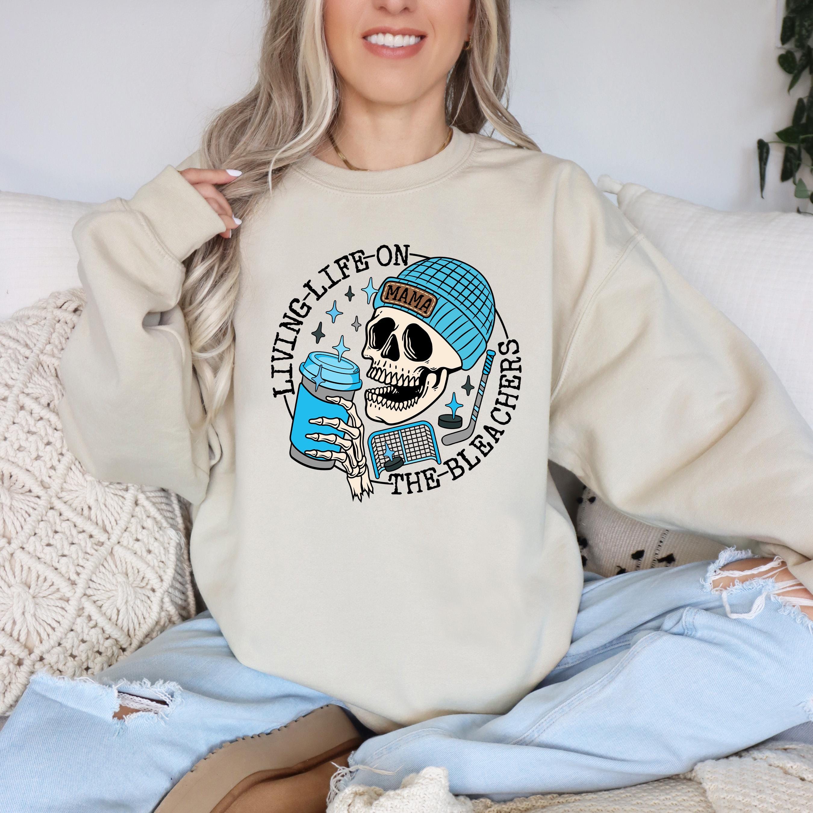 hockey mama shirt living life on the bleachers sports mama tee skull coffee t shirt unique gifts for moms lltfp